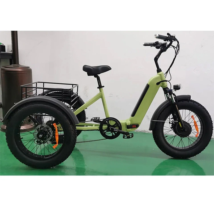 Yisenbikes Us EU Cheap 20*4 Big Tyre Electric Tricycle Folding Electric Bike on Sale 3 Wheel Beach Cruiser